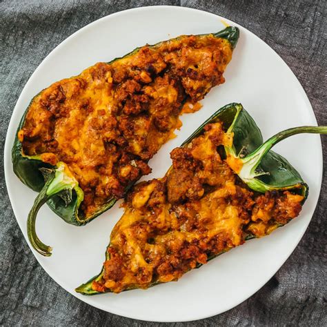 Dean cooks stuffed poblano peppers